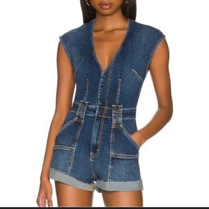 free people denim romper size 4